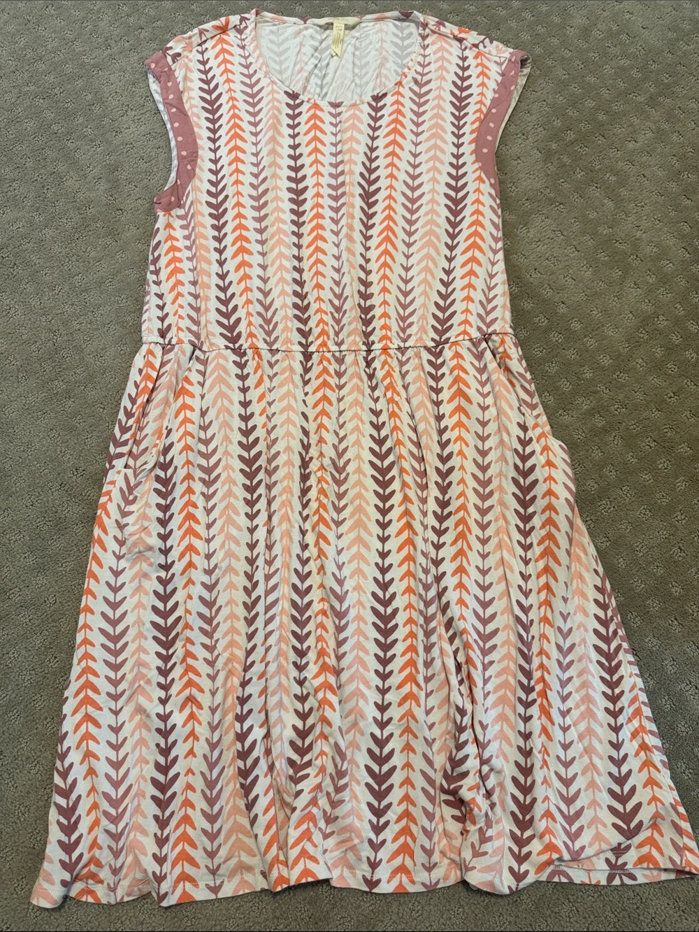Matilda Jane Sleeveless Arrow Print Day Dress in Coral & Mauve